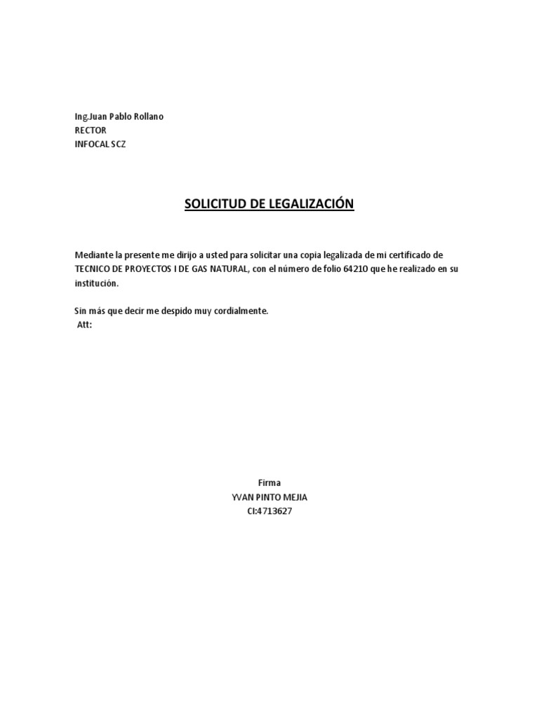 Solicitud de Legalización de Certificado | PDF