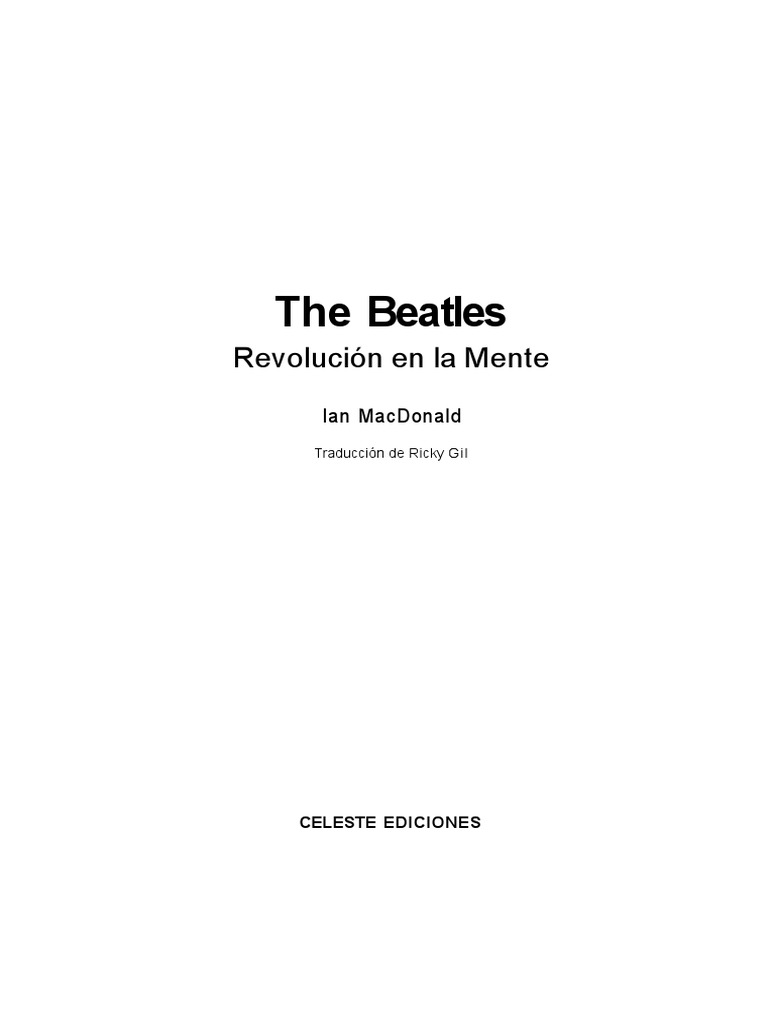 Los Beatles Revolucion en La Mente Ian Mac Donald PDF Los Beatles Paul Mc Cartney