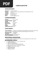 Curriculum Vitae: Contact Information