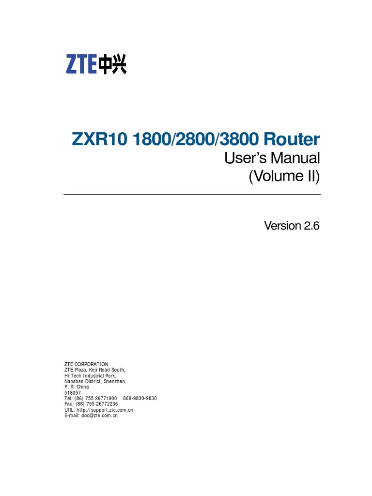 sjzl20061885-ZXR10 1800&2800&3800 Router User's Manual