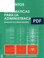 Elementos de Matemáticas para La Administración - (PG 1 - 1)