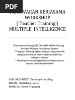 Download Proposal Workshop Multiple Intelligence  by Teguh Handoko SN44560281 doc pdf