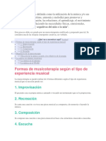 La musicoterapia: beneficios y formas según el tipo de experiencia musical