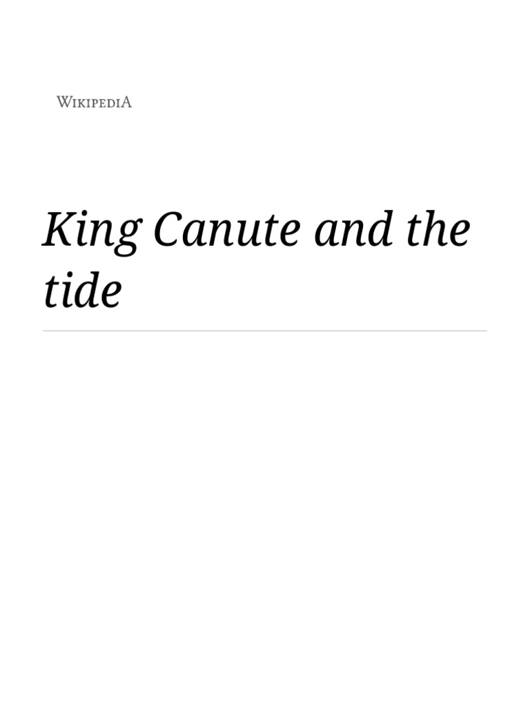 King Canute and The Tide PDF