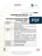 COMUNICADO I - 2020 de Becas Escribiendo El Futuro