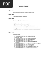 WORK IMMERSION - Table of Contents. FINAL