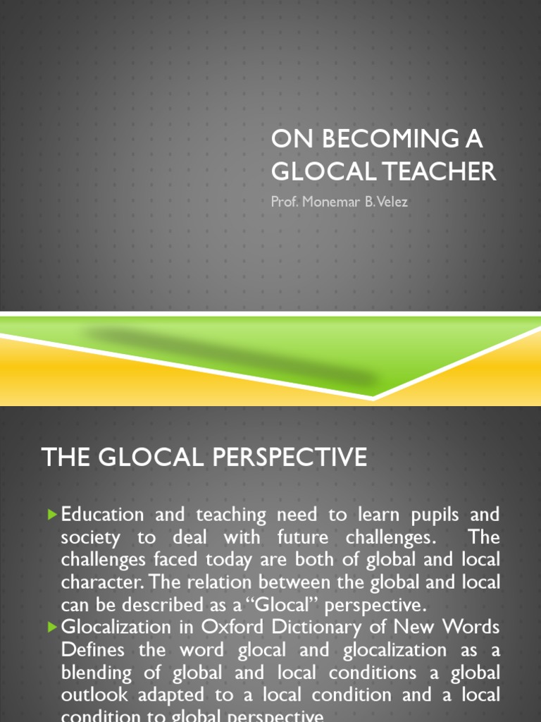 Becoming a Glocal Teacher: Key Insights | PDF | Teacher Education ...