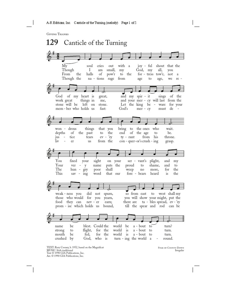 Canticle of the Turning Christian Hymns Christian