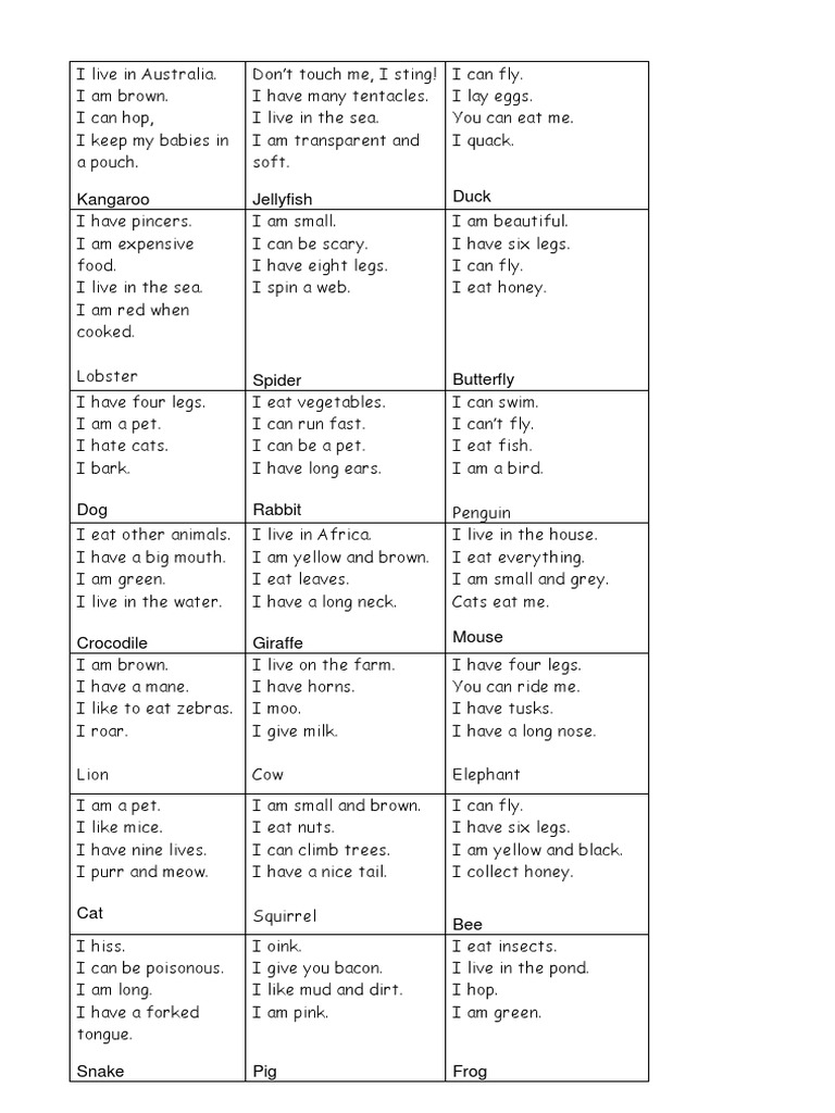 Animal Riddles and Their Answers | PDF | Organisms | Nature