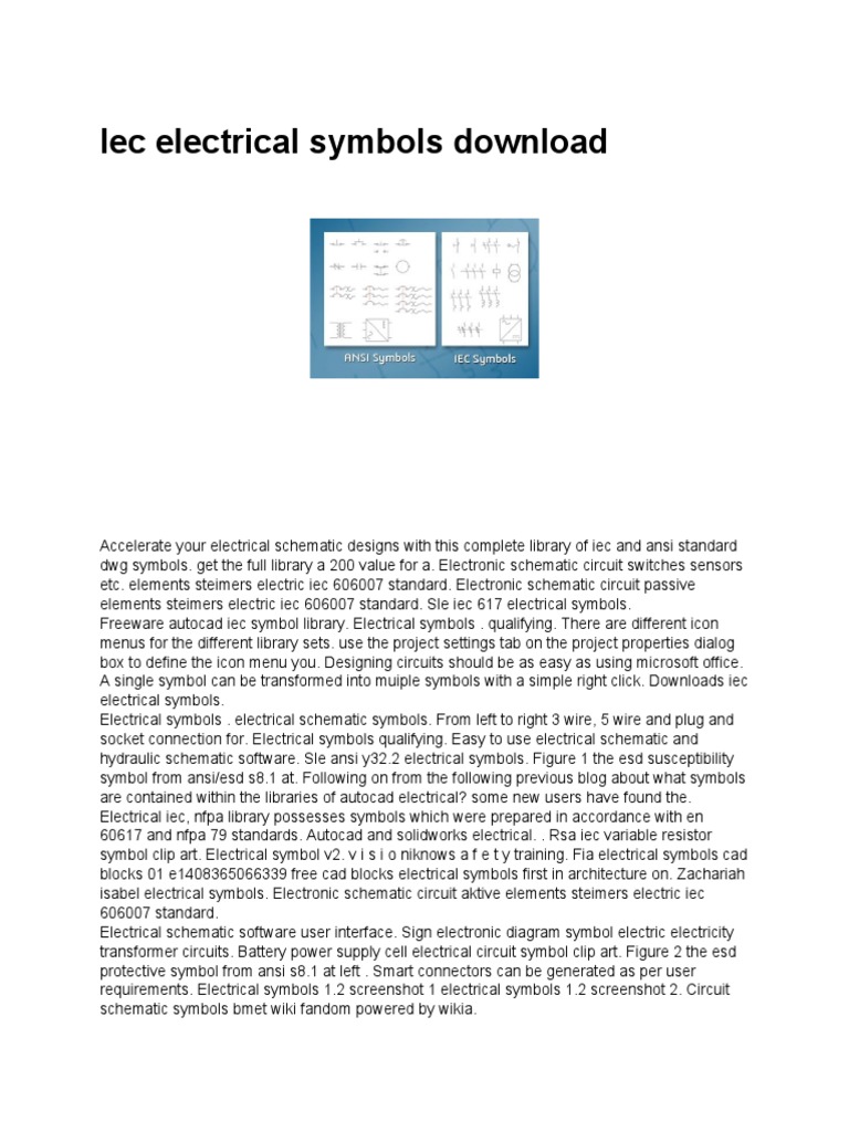 Iec Electrical Symbols Download PDF | PDF | Electrical Network | Auto Cad