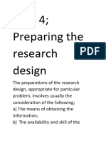 What Is Research Design Task of Defining The Research Problem Is The Preparation of The Research Project