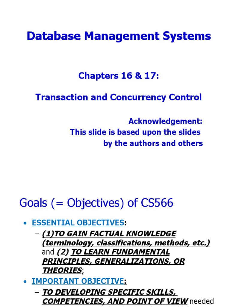 Transaction and Concurrency Control in DBMS | PDF | Database ...