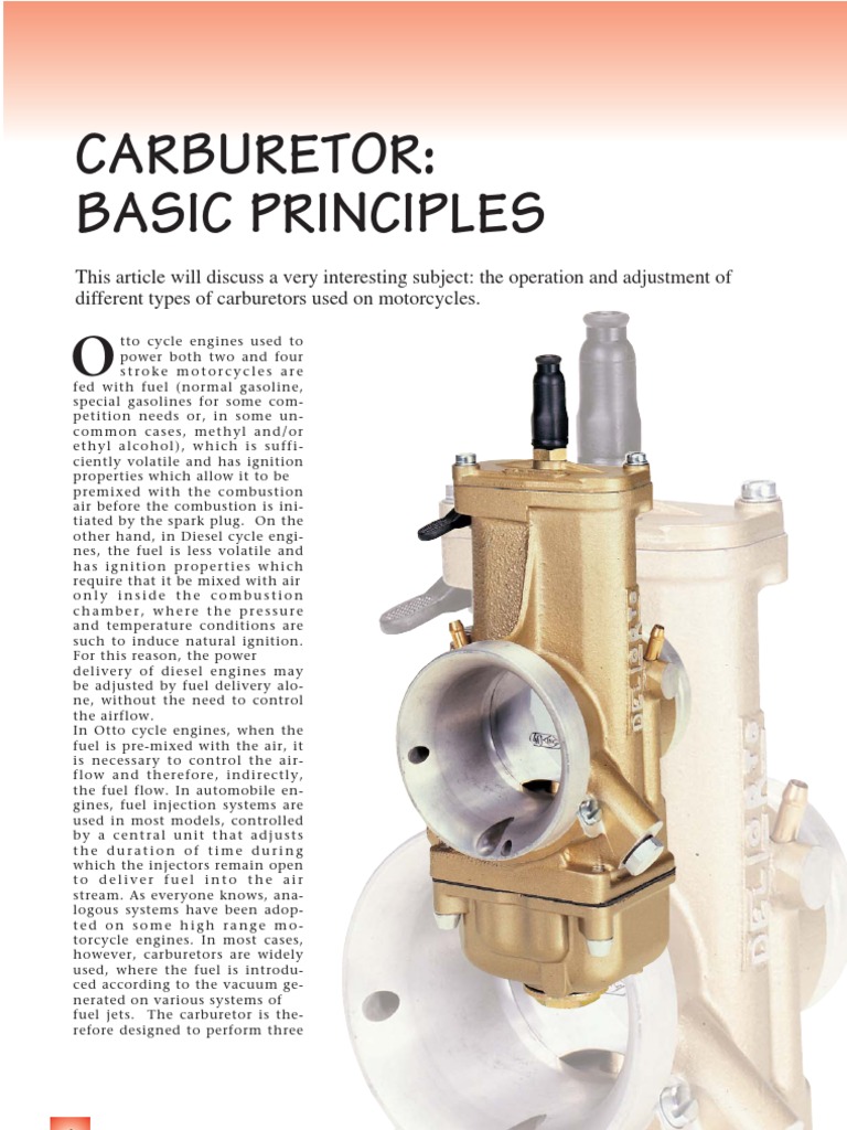 Carburetor Basic Principles PDF Carburetor Throttle