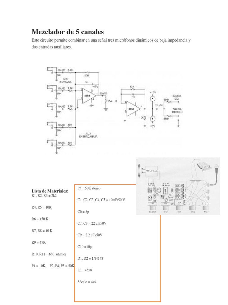Mezclador y Ecualizador | PDF | Micrófono | Tecnología de sonido