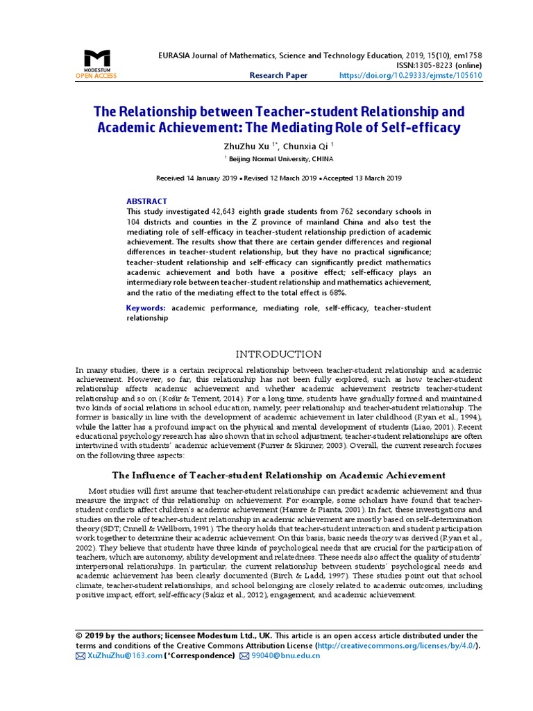 The Relationship Between PDF | PDF | Self Efficacy | Correlation And ...