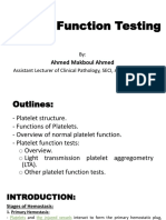 Platelet Function Tests - DR Makboul 2018 PDF