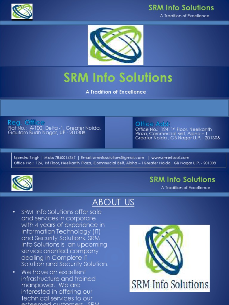 SRM Info Solutions: IT & Security Services | PDF | Cisco Certifications ...