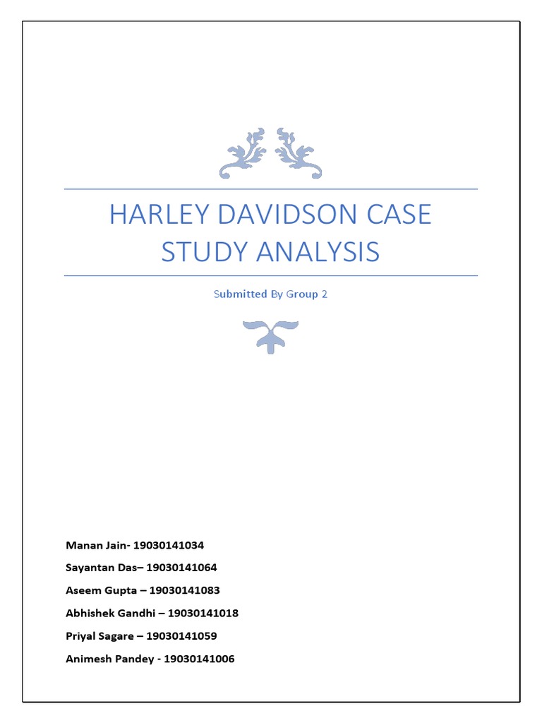 Harley Davidson Case Study Analysis PDF Harley Davidson Procurement
