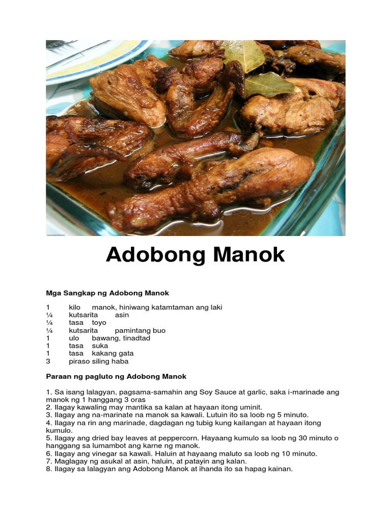 Hakbang Sa Pagluluto Ng Adobong Manok - hakbang linya