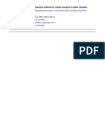 Verification of Spectrophotometric Method For Nitrate Analysis in Water Samples