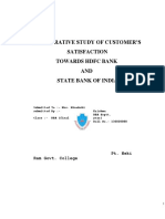 Customer Satisfaction Towards HDFC BANKS AND SBI PDF