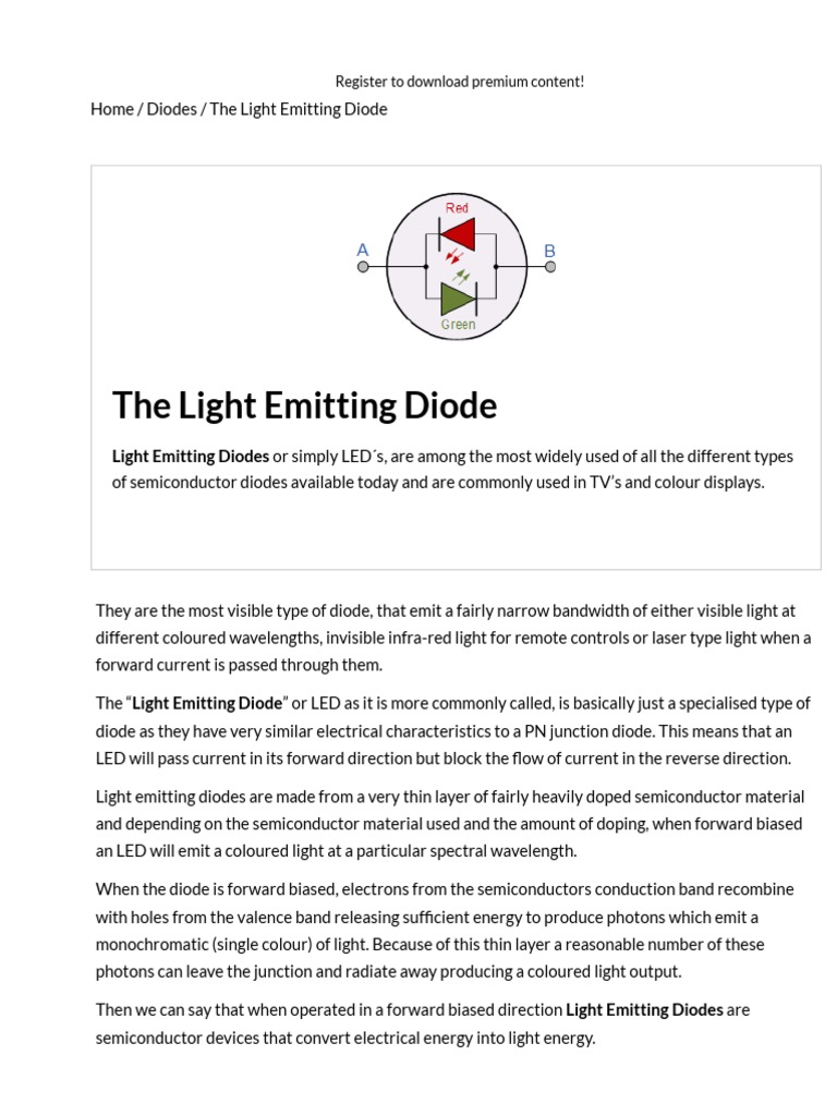 Understanding Light Emitting Diodes (LEDs) | PDF | Light Emitting Diode ...