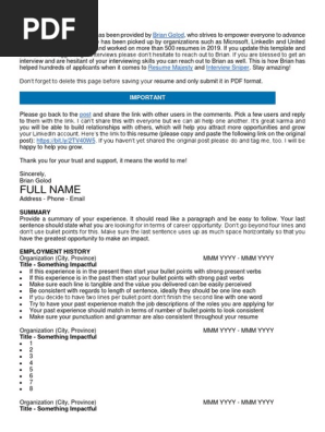 Brian Gold ATS Resume