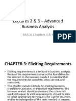 Lectures 2 and 3 - Advanced Business Analysis