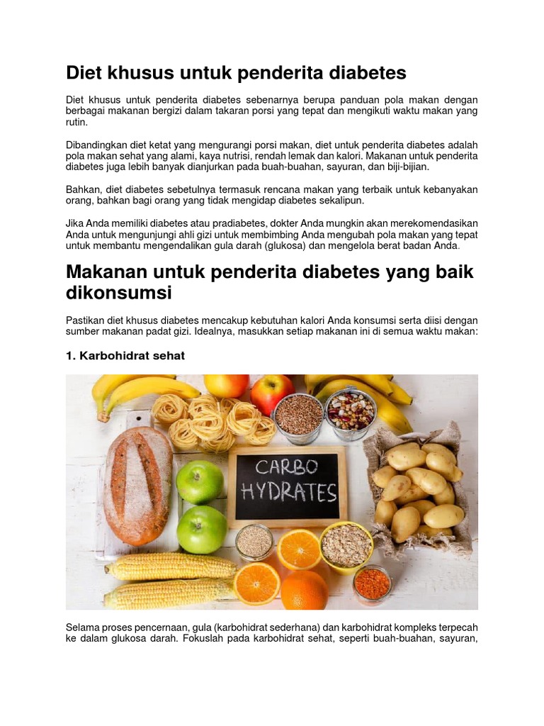 Diet Khusus Untuk Penderita Diabetes Pdf