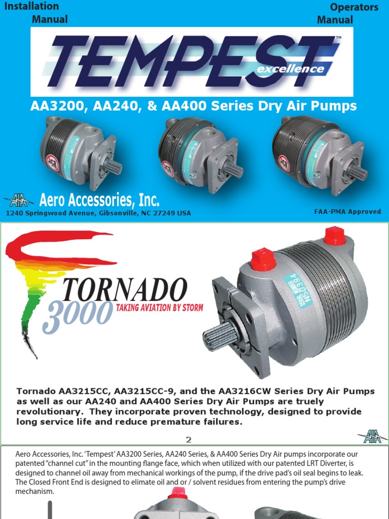 Vacuum Pump TEMPEST PDF Pump Motor Oil