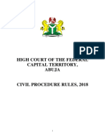 FCT High Court (Civil Procedure Rules) 2018