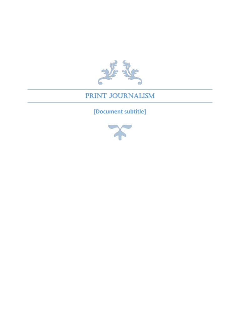Overview of Print Journalism | PDF | Journalism | Copy Editing
