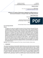 (22814612 - Academic Journal of Interdisciplinary Studies) Influence of Teacher Performance Appraisal On Effectiveness in Curriculum Evaluation in Kenyan Public Secondary Schools