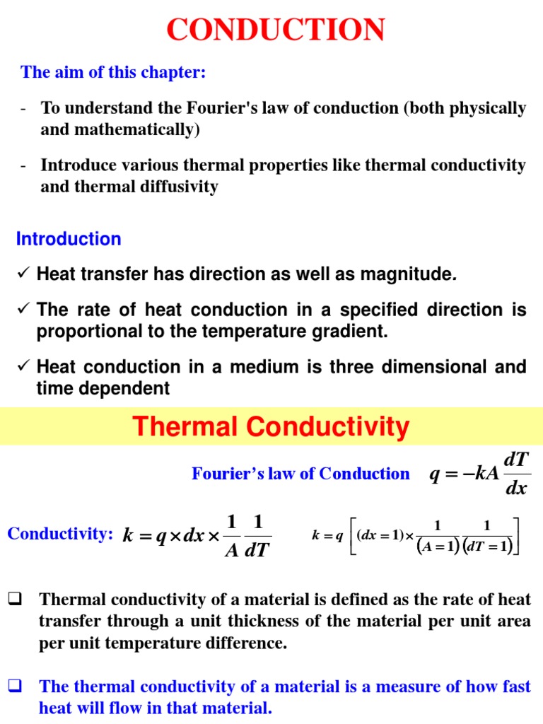 Fourier's Law of Heat Conduction | PDF | Thermal Conductivity | Heat ...