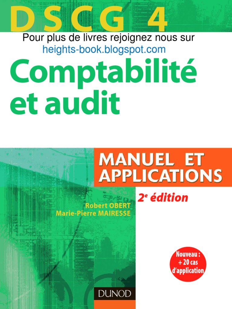 Dscg 4 Comptabilité Et Audit Corrigés Du Manuel Pdf Comptabilite Et Audit Manuel Et Applications 2ed | PDF | Ratio financier |  Audit