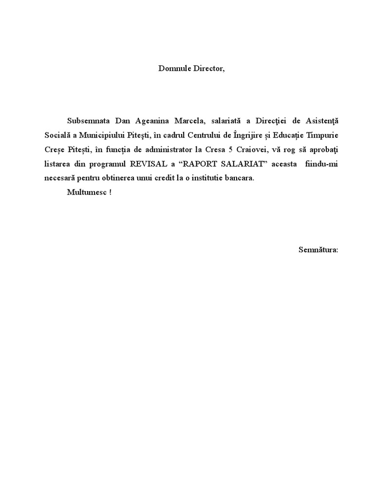 Cerere Adeverinta Venit | PDF