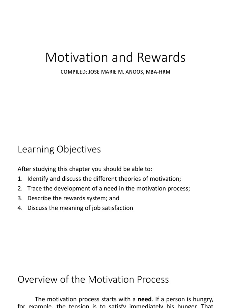 Chapter 2 Motivation and Rewards | PDF | Motivation | Motivational