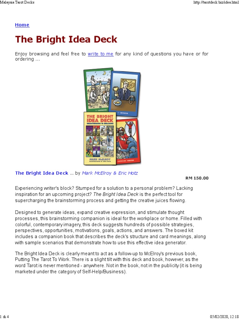 Bright Idea Deck: Creative Brainstorming Tool | PDF | Playing Cards ...