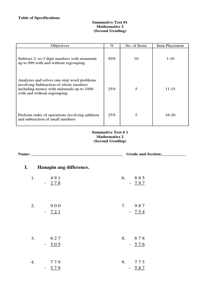 ST - Mathematics 2 - Q2 | PDF