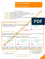 Theoreme de Pythagore Exercices Corriges