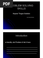 Problem Solving Skills Kepner Tregoe Solution