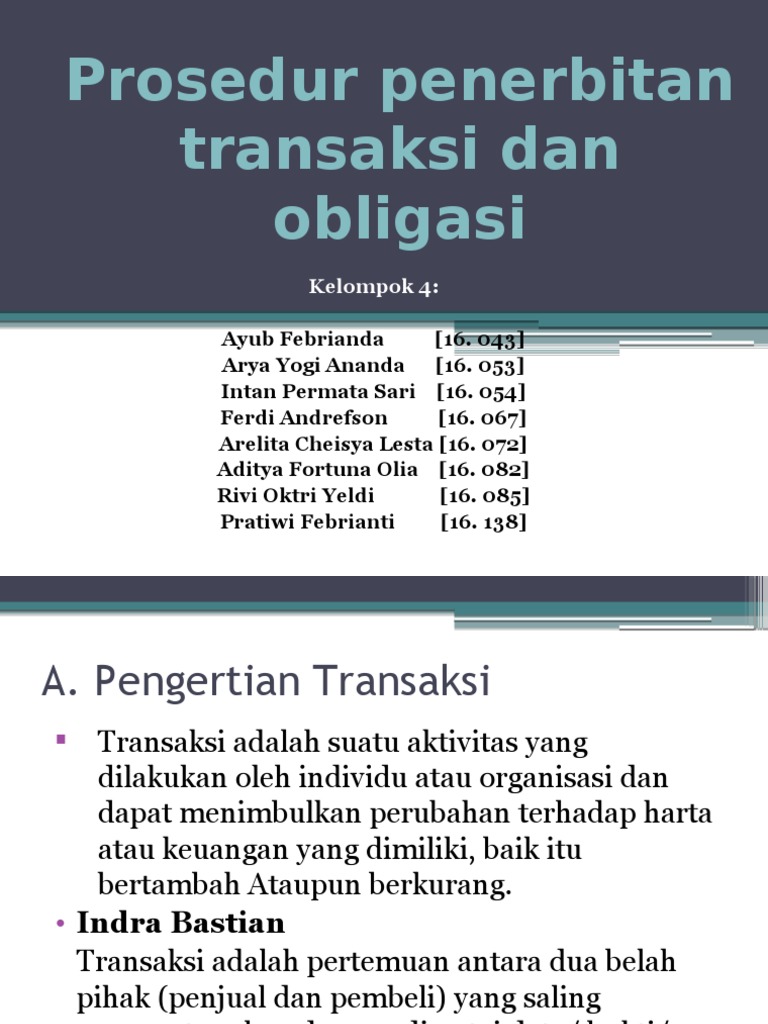 Prosedur Penerbitan Transaksi Dan Obligasi | PDF