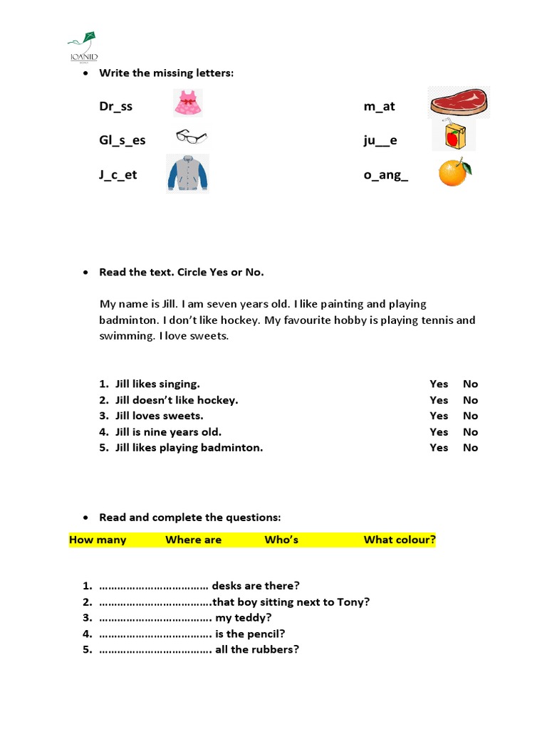 Write The Missing Letters | PDF