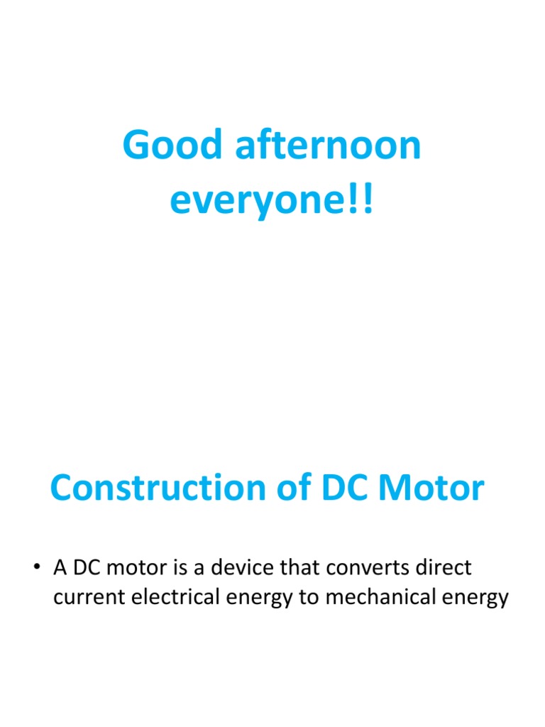 DC Motor Construction Overview | PDF | Electric Motor | Components