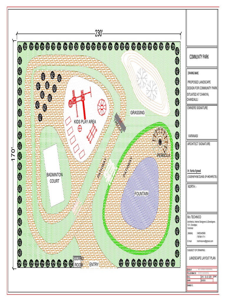 Community Park Landscape Layout Plan | PDF | Landscape | Land Management
