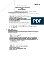  Duties and Responsibilities of Teachers and Master Teachers