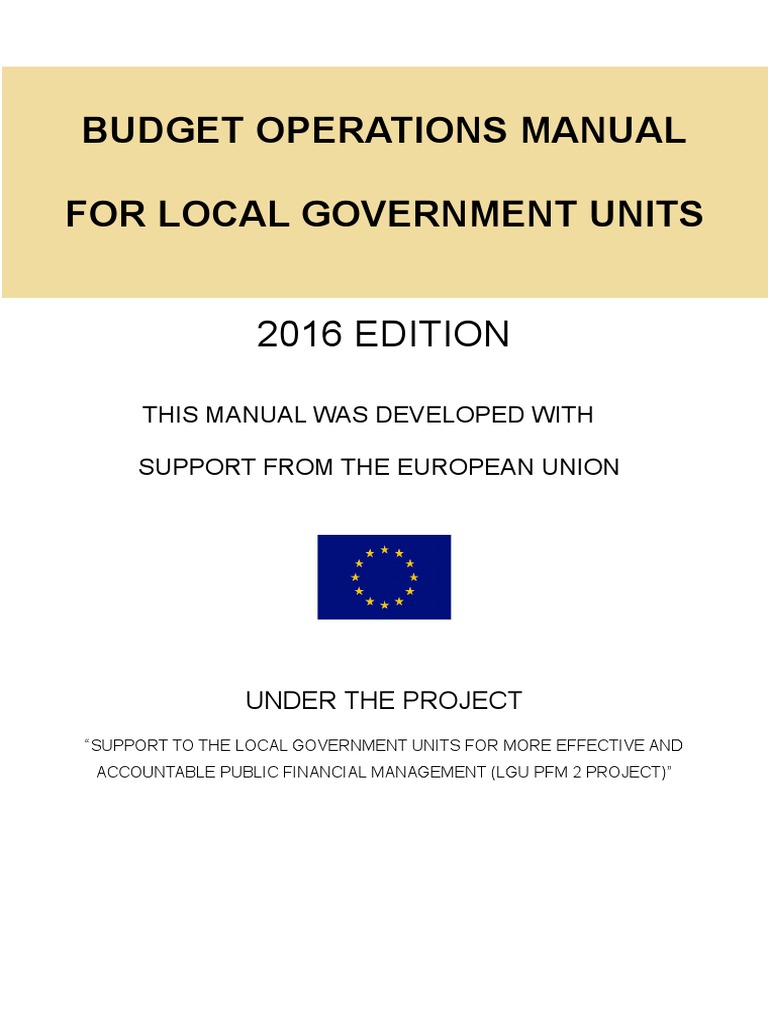 LGU Budget Operations Manual 2016 | PDF | Governance | Budget
