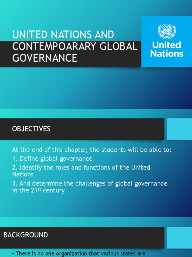 UNITED NATIONS AND GLOBAL GOVERNANCE CW