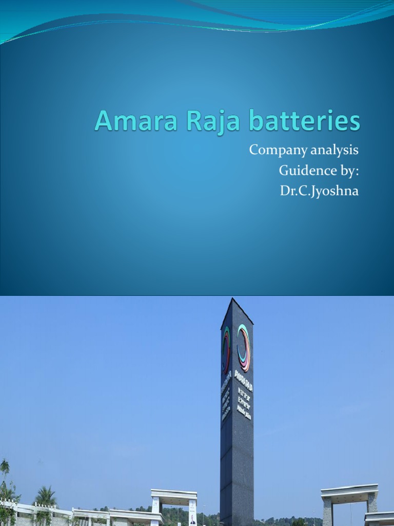 Amara Raja Slides1 PDF Battery Charger Energy And Resource