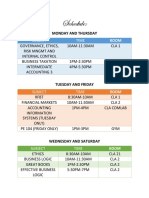 Schedule 2ND YEAR 2ND SEM